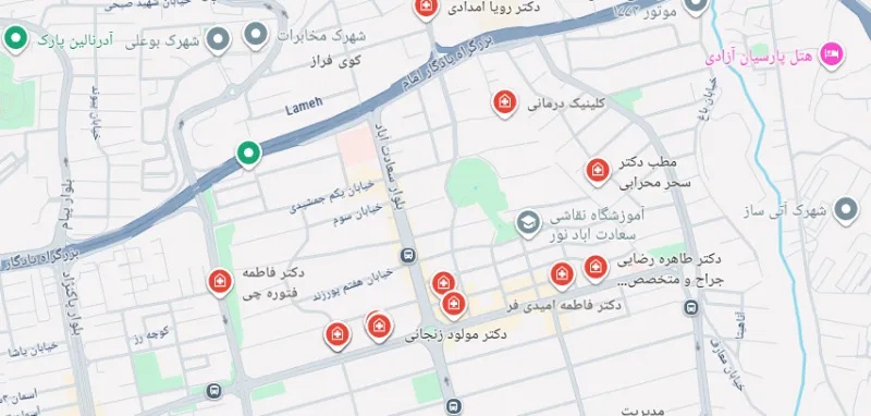 دکتر زنان سعادت آباد 2 دکتر زنان در سعادت آباد- محله یار