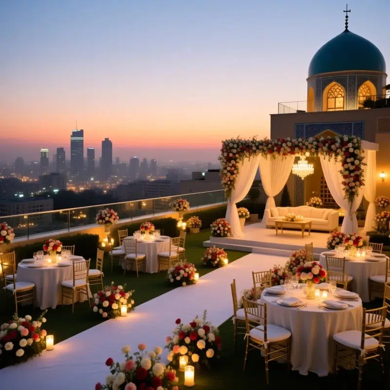 محضر عقد روف گاردن در سعادت آباد 2 محضر عقد روف گاردن در سعادت آباد- محله یار